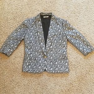 💖RTR Paper Crown Silver Jacquard Blazer size S💖